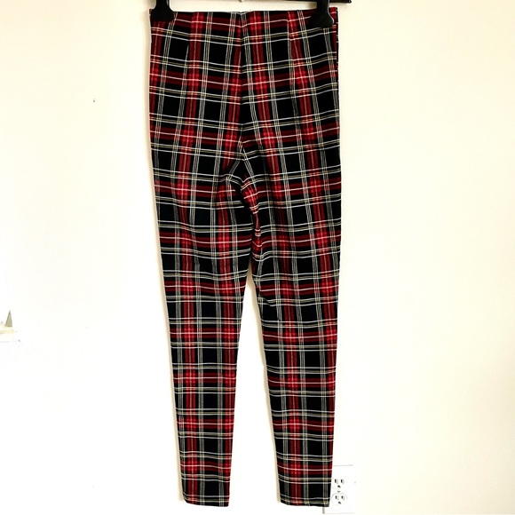 Zara Plaid Skinny Ankle Pants With Zipper Detail Size S EUC - Picture 5 of 10